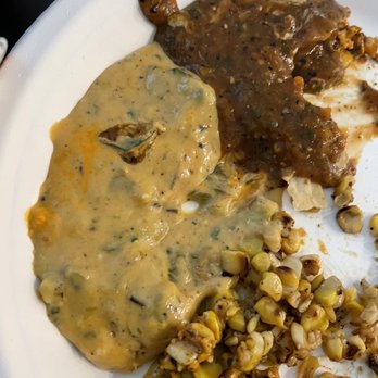 Torchy's Tacos - Queso lacking meat, salsa, and some street corn - Tacos Near Me - Frisco, Texas Torchy's Tacos - Queso lacking meat, salsa, and some street corn - Tacos Near Me - Frisco, Texas