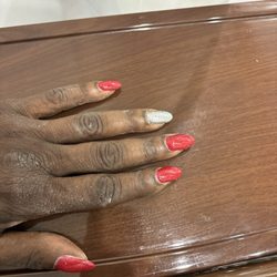 Nail Lounge - Never offered to clean my hands or direct me to a sink. just said you're done!  And do my nails long enough to be charged extra?!?
