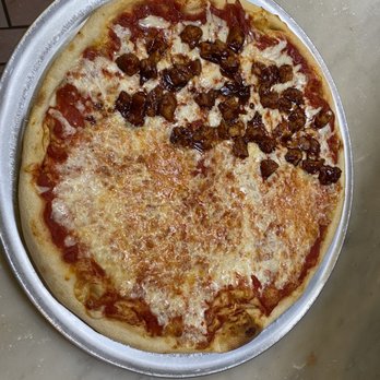 Mario's Pizza - Pizza half plain half barbecue chicken - Pizza Near Me - Mercerville, New Jersey