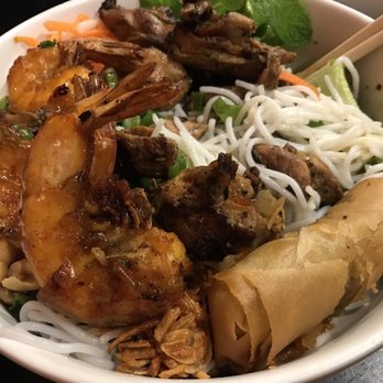 Simply Pho - No.44 noodles Shrimp chicken and roll - Vietnamese Near Me - Lake Forest, California