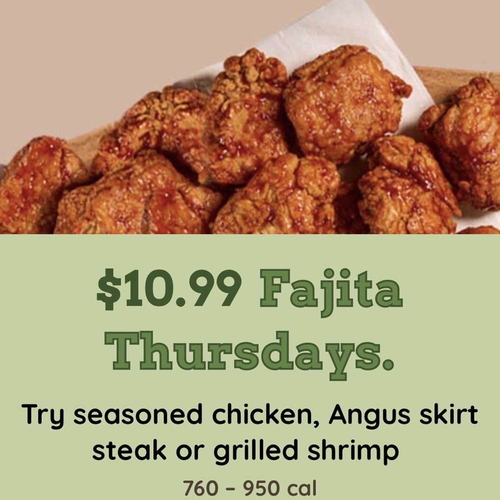 Beef O'Brady's Thursdays fajita Deal Beef O'Brady's Thursdays fajita Deal