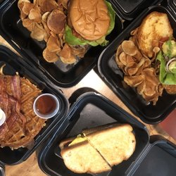 Links - Links Smash Burger, Chicken Sandwich, Sourdough Waffle, Links Breakfast Sandwich, Strawberry Açaí refresher