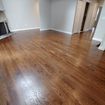 AJ Floor Service - AFTER - dark walnut and early american 50/50 - Woodline Satin - Flooring Near Me