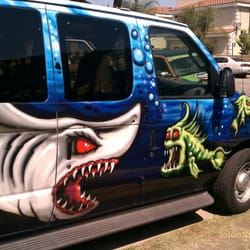 Escape Campervans - Our van was titled "The Deep" and featured wild aquatic scenes favored by kids and people high on drugs