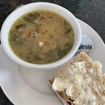 Green Scene - The most delicious white bean, corn, kale & bacon soup with sourdough bread & in house made honey butter - Grocery Near Me - Walker, Minnesota