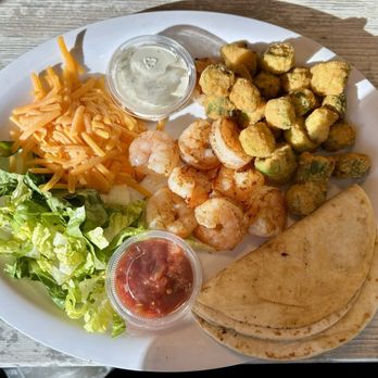 Surf's Up Restaurant - Shrimp tacos with fried okra. - Seafood Near Me - Poquoson, Virginia Surf's Up Restaurant - Shrimp tacos with fried okra. - Seafood Near Me - Poquoson, Virginia