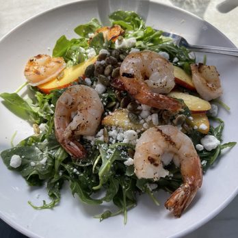 Doppio Zero Concord Veranda - Nectarine salad with shrimp - Italian Near Me - Concord, California
