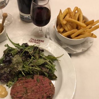 Brasserie Georges - Beef tartar prepared at your table - YUM !!! - Brasseries Near Me - Lyon, 69