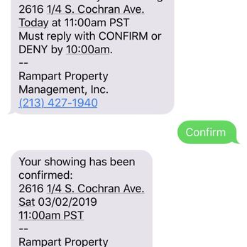 Rampart Properties - Proof of my scheduled appointment - Property Management Near Me - Los Angeles, California Rampart Properties - Proof of my scheduled appointment - Property Management Near Me - Los Angeles, California