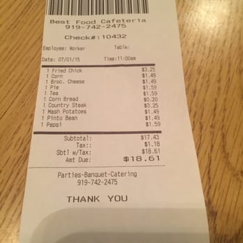 Bestfood Cafeteria - The cost of our meal - nice value - Soul Food Near Me - Siler City, North Carolina Bestfood Cafeteria - The cost of our meal - nice value - Soul Food Near Me - Siler City, North Carolina