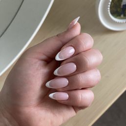 Medium gel x with OPI bubble bath as base and French Medium gel x with OPI bubble bath as base and French