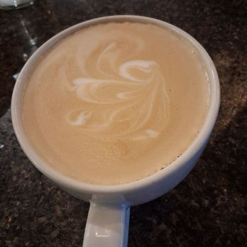 Brew House Coffee & Bake Shop - Salted Caramel Latte. Cute latte art. - Coffee & Tea Near Me - Maumee, Ohio