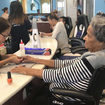 Fashio Nail Spa - 97 yr old grandmother getting pampered and a watermelon frozen treat to go along with it - Nail Salons Near Me - Pearland, Texas Fashio Nail Spa - 97 yr old grandmother getting pampered and a watermelon frozen treat to go along with it - Nail Salons Near Me - Pearland, Texas