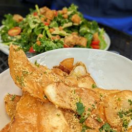 Chips and salad Chips and salad