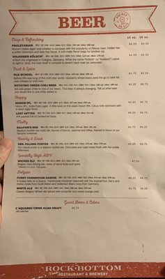 Menu photo 8 Rock Bottom Restaurant & Brewery Colorado Springs, CO