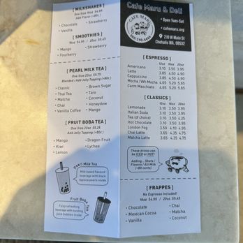 Cafe Maru - Menu - Coffee & Tea Near Me - Chehalis, Washington Cafe Maru - Menu - Coffee & Tea Near Me - Chehalis, Washington