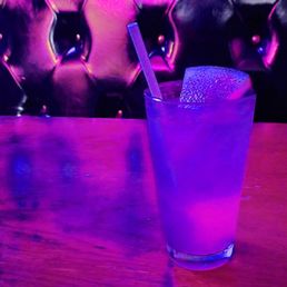 Shoegazey photo of the excellent watermelon mezcal paloma