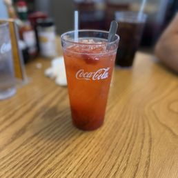 Strawberry lemonade with real strawberries.