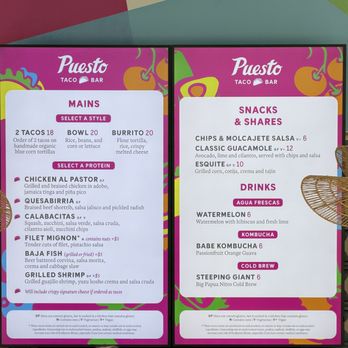 Puesto Taco Bar - Menu - Mexican Near Me - San Diego, California Puesto Taco Bar - Menu - Mexican Near Me - San Diego, California