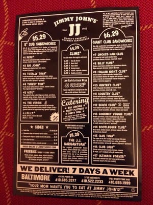 Menu photo 4 Jimmy John's Baltimore, MD