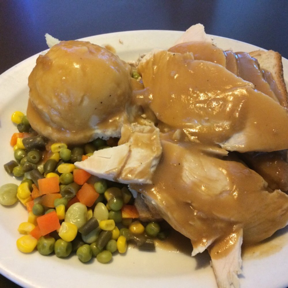 Eagle Cafe - Hot Turkey Sandwich with mashed pirates and vegetables. - Breakfast & Brunch Near Me - Honolulu, Hawaii Eagle Cafe - Hot Turkey Sandwich with mashed pirates and vegetables. - Breakfast & Brunch Near Me - Honolulu, Hawaii