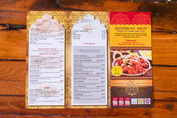 Menu photo 2 Bombay Hut Waldwick, NJ Menu photo 2 Bombay Hut Waldwick, NJ