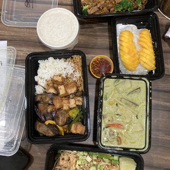 Bahn Thai - Pad Thai with shrimp, basil eggplant with tofu, green curry, pad see ew, and mango sticky rice. ALL AMAZING. best Thai food in town. - Thai Near Me - San Diego, California Bahn Thai - Pad Thai with shrimp, basil eggplant with tofu, green curry, pad see ew, and mango sticky rice. ALL AMAZING. best Thai food in town. - Thai Near Me - San Diego, California