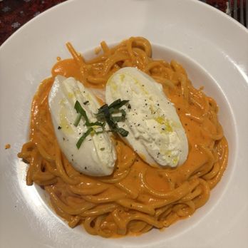 Roma Pizzeria and Restaurant - Bucatini with vodka sauce and burrata - Pizza Near Me - Boonton, New Jersey Roma Pizzeria and Restaurant - Bucatini with vodka sauce and burrata - Pizza Near Me - Boonton, New Jersey