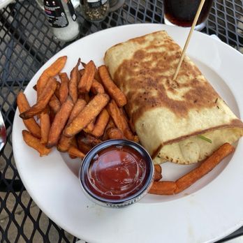 The Black Mountain Bistro - Smoked Gouda vegetable wrap with sweet potato fries - Southern Near Me - Black Mountain, North Carolina The Black Mountain Bistro - Smoked Gouda vegetable wrap with sweet potato fries - Southern Near Me - Black Mountain, North Carolina