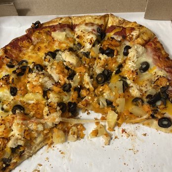 Flying Pie Pizzaria - 12" Habanero pizza (all of the little orange bits are the habanero) - Pizza Near Me - Boise, Idaho