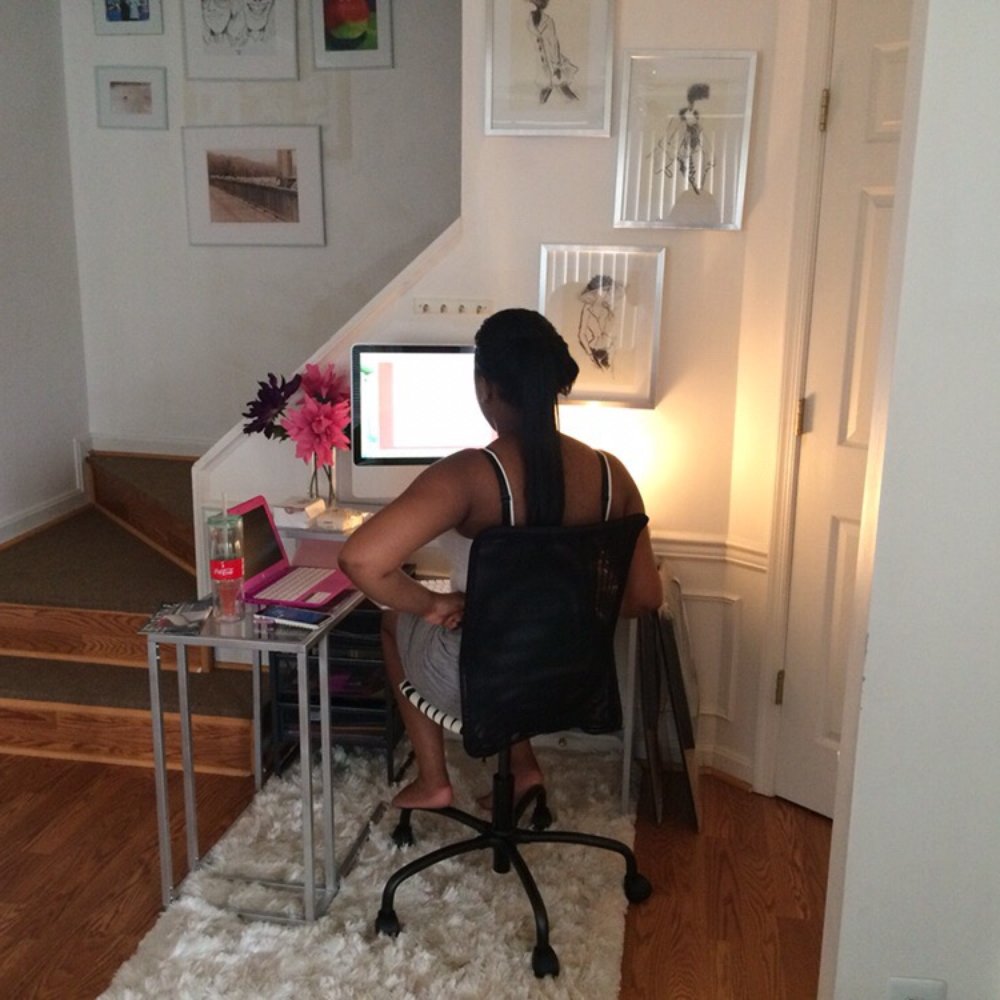 Working her new home office! Thank you Geeks and Wireless!