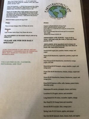 Menu photo 4 Earth Bistro Cafe Cleveland, OH