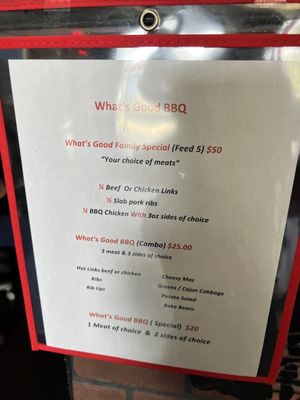 Menu photo 2 What's Good BBQ Moreno Valley, CA Menu photo 2 What's Good BBQ Moreno Valley, CA