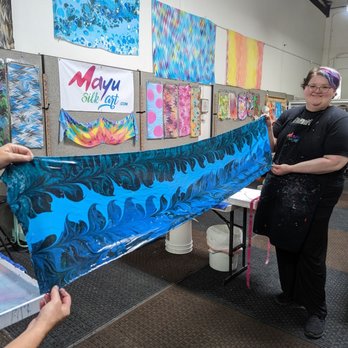 Mayu Silk Art - Silk scarf I painted! - Arts & Crafts Near Me - Huntington Beach, California Mayu Silk Art - Silk scarf I painted! - Arts & Crafts Near Me - Huntington Beach, California