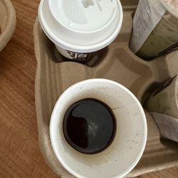 PJ's Coffee - Two espresso shots. Very good. Would order again for the Iced Strawberry Matcha as it's way too sweet without the espresso shot.