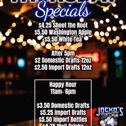 Jockos Neighborhood Pub - Thursday Drink Specials