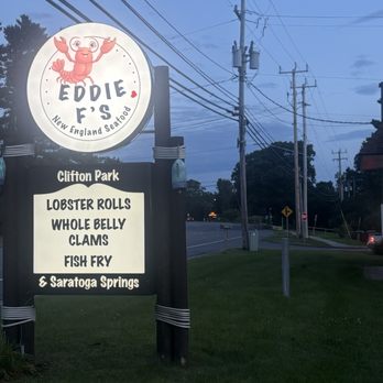 Eddie and Mario's - Eddie F's new sign indicating name change. Used to be Eddie and Mario's. - Seafood Near Me - Clifton Park, New York