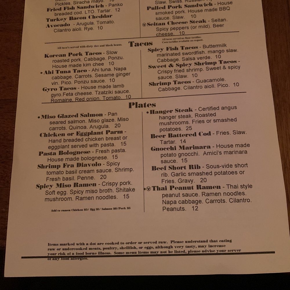 Pour on Center - Menu - Gastropubs Near Me - Ebensburg, Pennsylvania