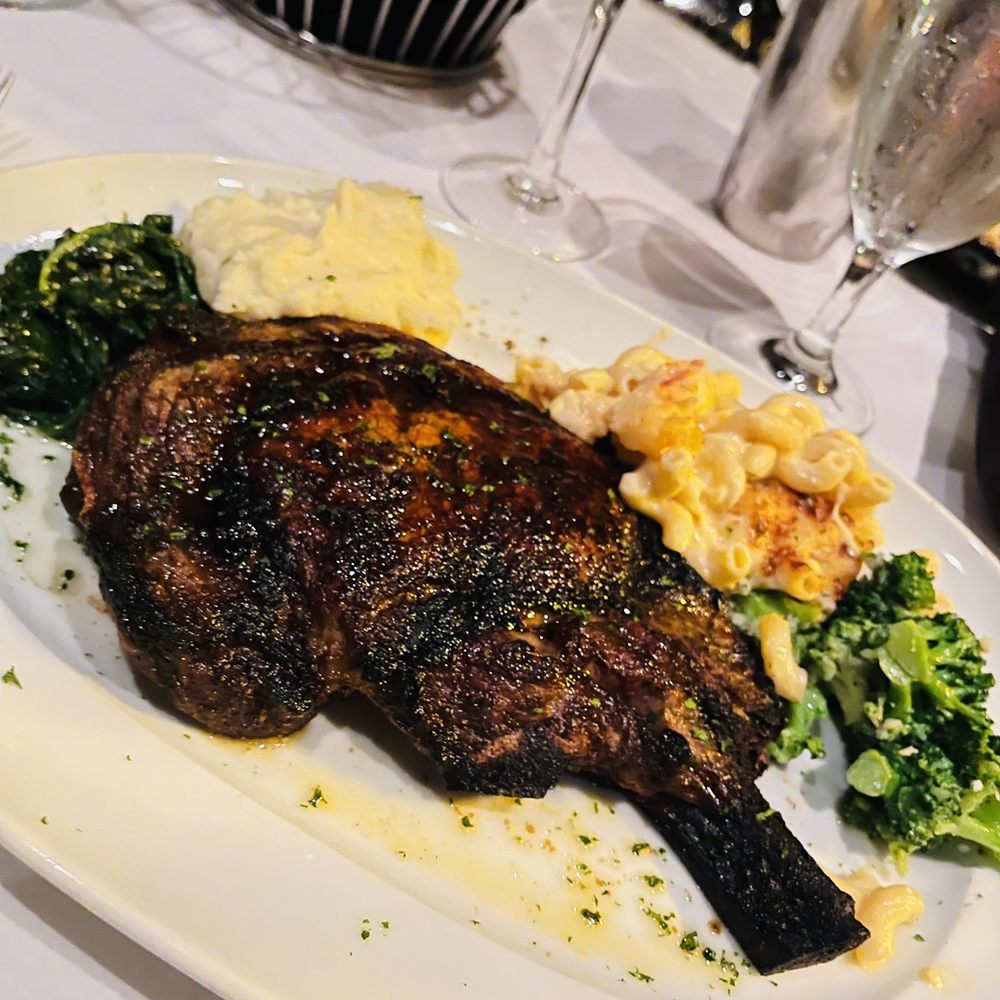 Mastro's Steakhouse - Bone-In Ribeye w/ Broccoli, Scallop Potatoes, Mac n ' Cheese & Spinach!....A Double-Thumbs Up!! - Steakhouses Near Me - Washington, DC, District of Columbia Mastro's Steakhouse - Bone-In Ribeye w/ Broccoli, Scallop Potatoes, Mac n ' Cheese & Spinach!....A Double-Thumbs Up!! - Steakhouses Near Me - Washington, DC, District of Columbia
