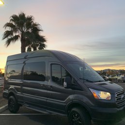 Lifted van on blacks with the windows tinted