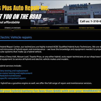 Smogs Plus Auto Repair - CERTIFIED HYBRID AND ELECTRIC VEHICLE REPAIR - Smog Check Stations Near Me - Inglewood, California Smogs Plus Auto Repair - CERTIFIED HYBRID AND ELECTRIC VEHICLE REPAIR - Smog Check Stations Near Me - Inglewood, California