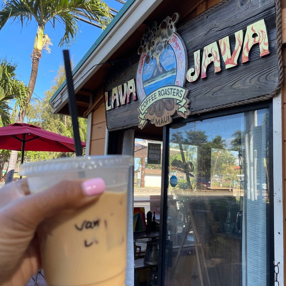 Lava Java Coffee Roasters of Maui - Iced latte with vanilla syrup. Outside entrance. - Coffee & Tea Near Me - Kihei, Hawaii Lava Java Coffee Roasters of Maui - Iced latte with vanilla syrup. Outside entrance. - Coffee & Tea Near Me - Kihei, Hawaii