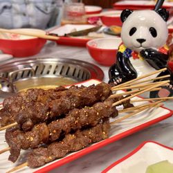 Broadway Hotpot & Bar - Beef Skewers, Pandaren Cocktail (Boba tea infused liquor cocktail) Amazing!!!