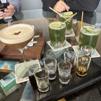 Jettywave Distillery - Espresso martini(L) and Marine Layer(R) - Distilleries Near Me - Half Moon Bay, California