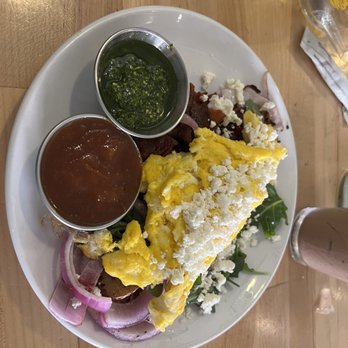 Rooster - Downtown - Goat cheese and bacon scramble. - Creperies Near Me - St. Louis, Missouri Rooster - Downtown - Goat cheese and bacon scramble. - Creperies Near Me - St. Louis, Missouri