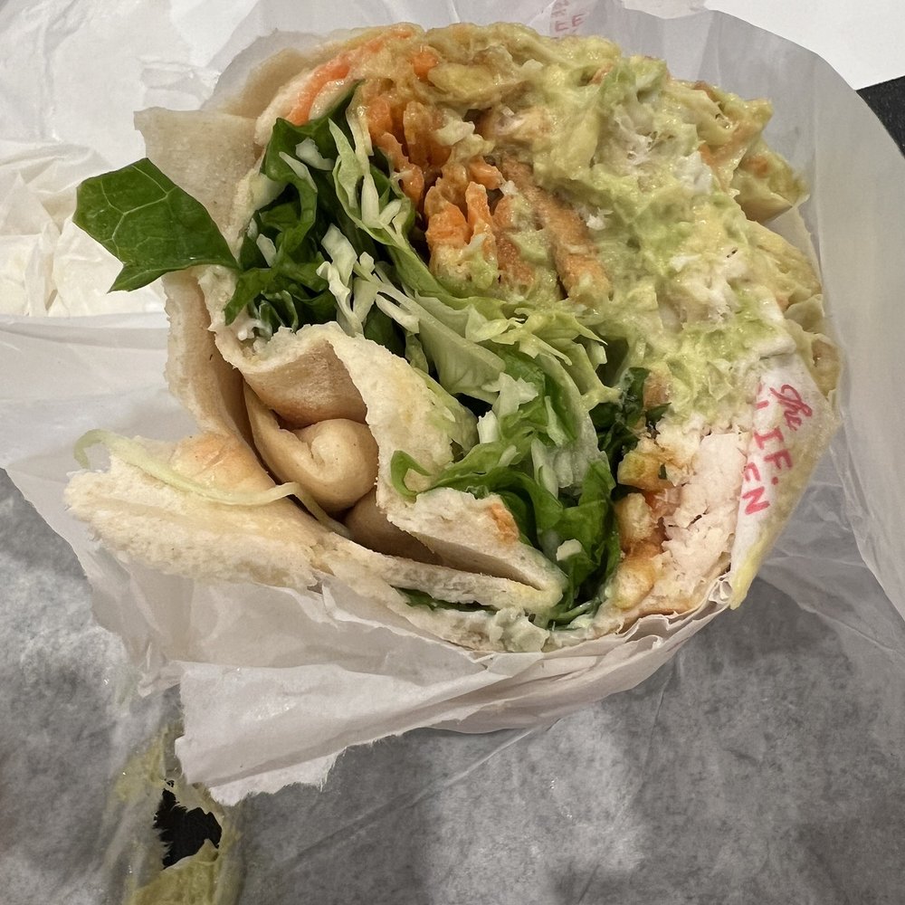 Calif Chicken Cafe - Chinese Wrap with avocado !! Which we didn't add - American Near Me - Northridge, California
