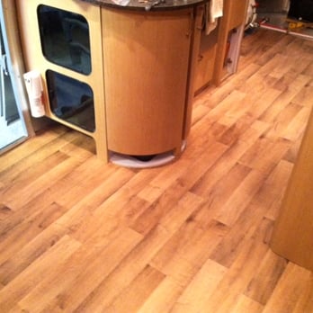 Vinnie's - This is what my floor looks like after Vinnie replaced the decayed sub-floor and laid the vinyl flooring I picked out. - RV Repair Near Me - Sacramento, California