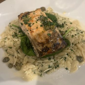 Capers & Lemons Restaurant - Salmon with Orzo pasta - Italian Near Me - Wilmington, Delaware Capers & Lemons Restaurant - Salmon with Orzo pasta - Italian Near Me - Wilmington, Delaware