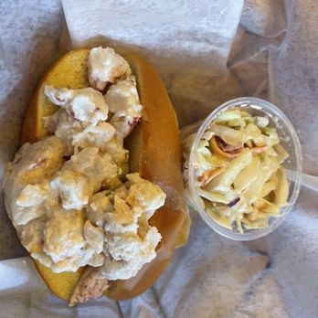 Coastal Cravings - Lobster Roll on a potato roll with Cole Slaw! - Seafood Near Me - Duck, North Carolina Coastal Cravings - Lobster Roll on a potato roll with Cole Slaw! - Seafood Near Me - Duck, North Carolina