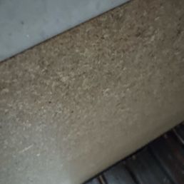 Particle board under counter top falling